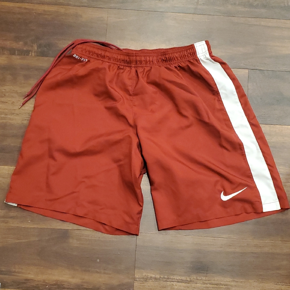 Nike Boy's Athletic Shorts in Burgundy and White